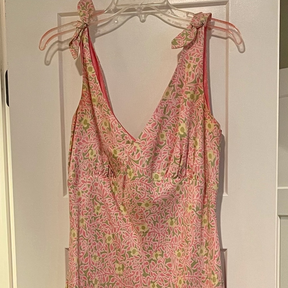 Fun summer satin flowered dress